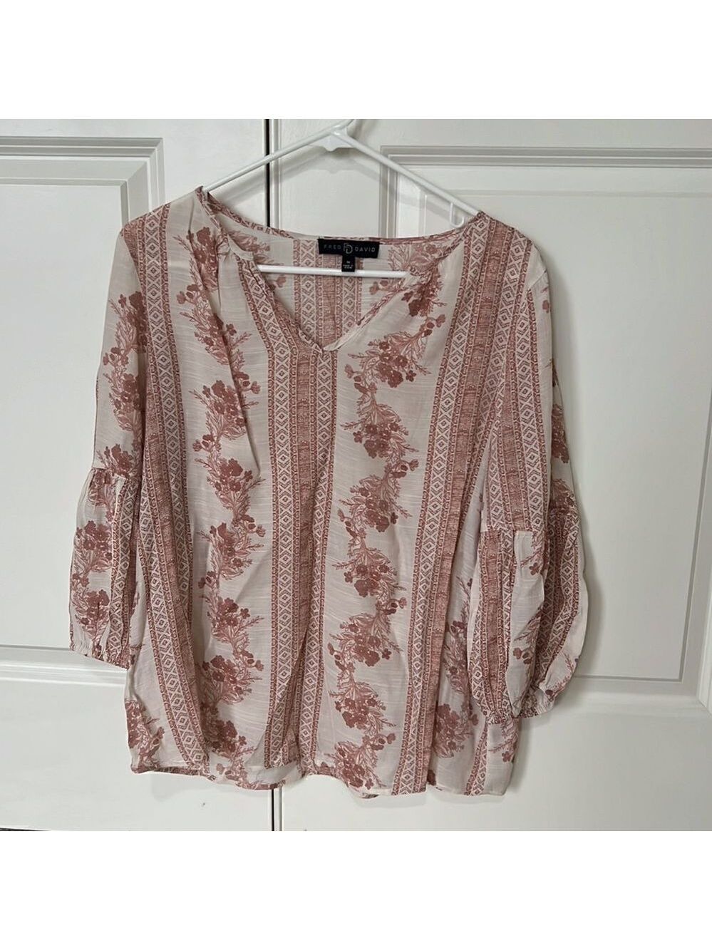 FRED DAVID Sheer Pink Tunic Top Rayon Blend - Picture 2 of 8